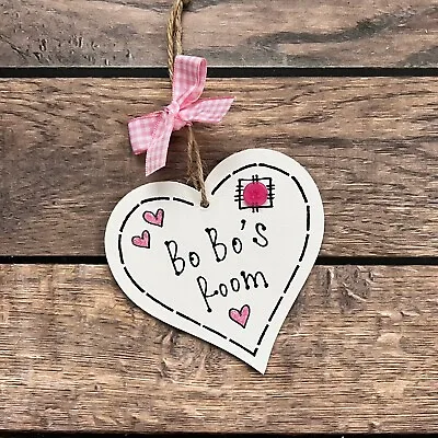 Girls Door Sign Name Plaque Nursery Bedroom Gift Baby Pink Room Personalised • £6.99