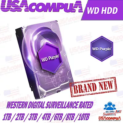 $94.95 • Buy Western Digital Purple  3TB / 4TB / 6TB / 8TB / 10TB SATA 6Gb/s 3.5 Hard Drive 
