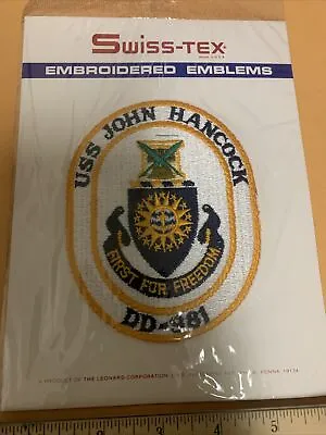 USS John Hancock DD-981 US Navy Patch Spruance Class Destroyer Ship • $12.95