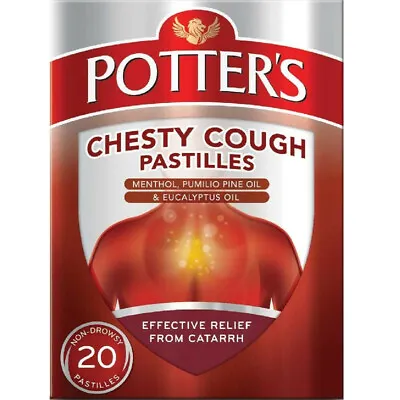£4 • Buy Potters Chesty Cough Pastilles Sweets With Menthol And Eucalyptus Oil - 20