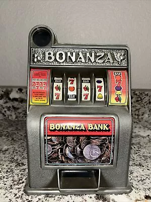 Rare Vintage Bonanza Toy Slot Machine Style Coin Bank Money Bank MAN CAVE • $15