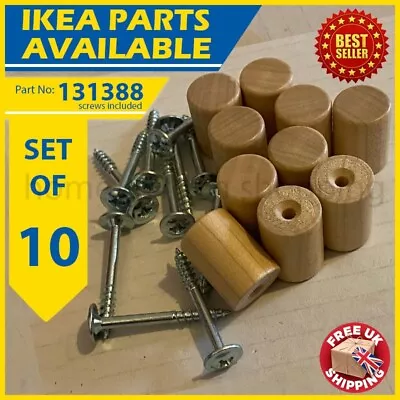 131388 X 10 (114667) IKEA Wooden Knob For BILLY Bookcase OXBERG Doors Light Oak • £5.99