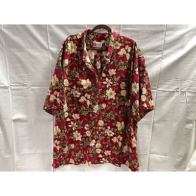 Hilo Hattie Men’s Hawaiian Shirt Mele Kalikimaka Christmas Pullover Red 5XL • $27.49