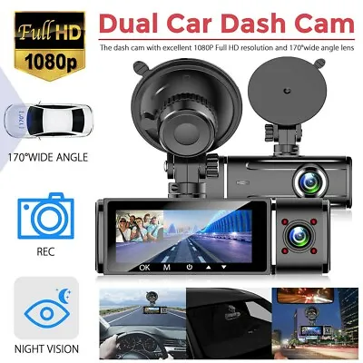 $81.59 • Buy 1080P Dual Lens Dash Cam FHD Front Cabin Car Camera IR Night Vision Recorder AU