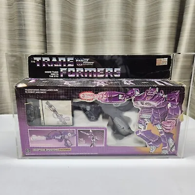 1985 Shockwave Complete With Box G1 Transformers Figure In Acrylic Display Case  • $340