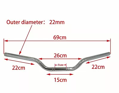 $28.55 • Buy 7/8  Motorcycle Handlebars Drag Z Bar For Harley Honda Yamaha Suzuki Chopper