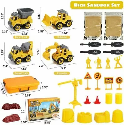 2.2lbs Magnetic Sand 4 Take Apart Construction Cars Beach Building Castle Kit  • $18.52