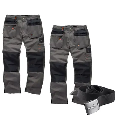 £59.99 • Buy Scruffs WORKER PLUS Work Trousers Twin Pack And CLIP BELT Graphite Grey
