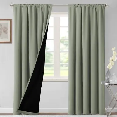 H.VERSAILTEX 100% Blackout Curtains For Bedroom Thermal Insulated Curtains & Dra • $90.60