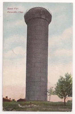 ZANESVILLE OH Postcard STAND PIPE Muskingum County OHIO C.1910 • $5.95