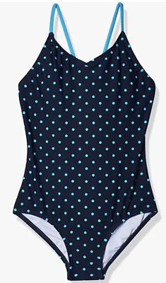KANU Surf Girls One Piece Swimsuit “CHLOE” Navy Blue/Polka Dots NWT Size 6 • $13.99