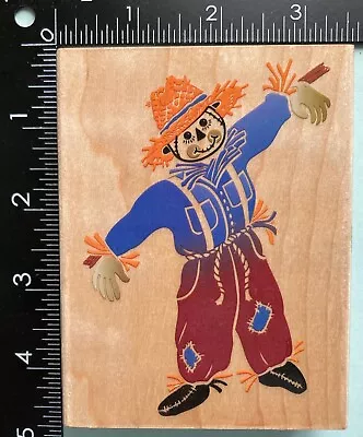 SCARECROW  Large Vintage Rubber Stamp Dee Gruenig  All Night Media Autumn Fall • $8.99