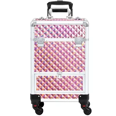 $82.99 • Buy Rolling Makeup Case Large Professional Aluminum Cosmetic Case With Drawer&Wheels