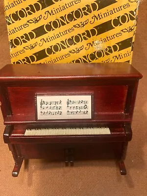 Concord Dollhouse 1:12 Burgundy Music Box Upright Piano  #463 Nib! Beautiful! • $25.99