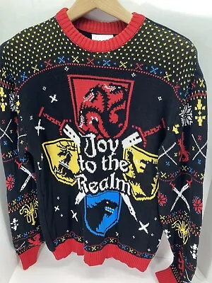 Game Of Thrones Ugly Christmas Sweater Men Size XL Black Joy To The Realm Cotton • $21.21