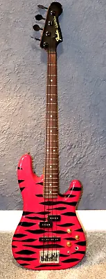 SURVIVOR! Vintage Fender POWER JAZZ BASS SPECIAL Japan 1980s PINK ZEBRA STRIPES • $999.99