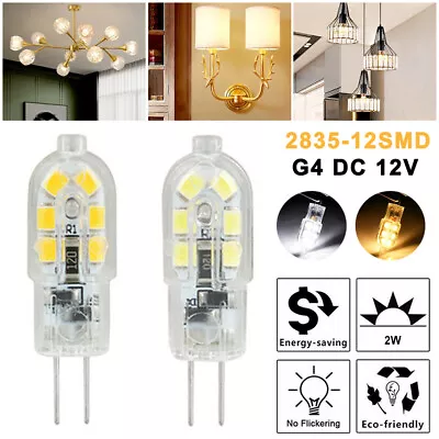 1-20x G4 Bi-pin 12 LED Lamp Light Bulb DC 12V 2835 SMD 6000K 2W 180LM White/Warm • £4.99