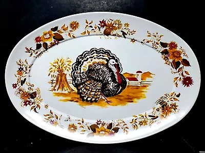 Vintage Apollo Ware Melmac By Alexander Barna Turkey Day Thanksgiving Platter  • $20.04