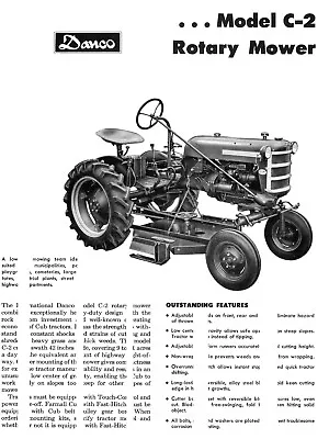 IH International Danco Model C-2 Rotary Mower Brochure Farmal Cub Lo-Boy Tractor • $14.50