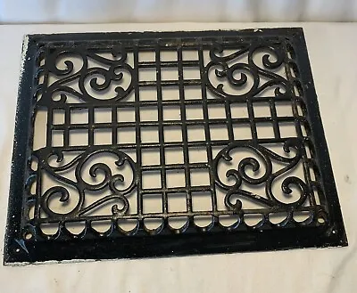 Antique Ornate Cast Iron Grate Old Floor Register Heat Vent 13 3/8” X 10 1/2” • $79.99