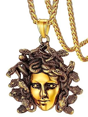 FaithHeart Mythology Medusa Gorgon Necklace For Female Ladies Vintage Snake H... • $29.61