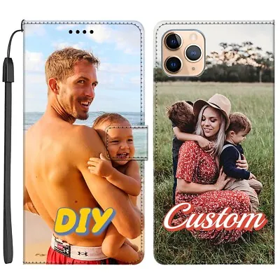 Personalised Flip Leather Wallet Phone Case Cover Custom Printed Photo Picture • $40.55