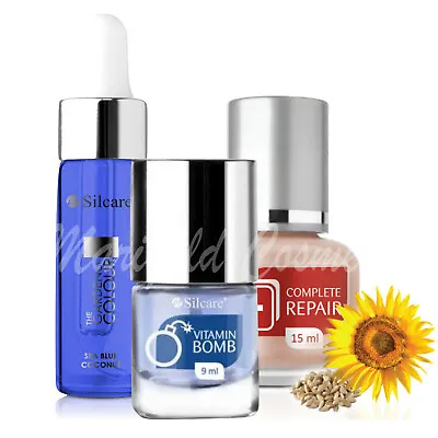 Silcare Nail Growth Treatment Repair Conditioner Strengthener & Cuticle Oil Set • £9.39