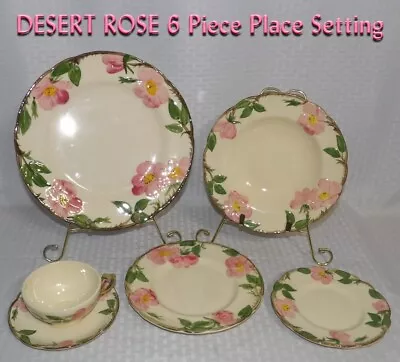 VINTAGE Franciscan DESERT ROSE ~6 PIECE Place Setting~ California U.S.A. #10 • $30