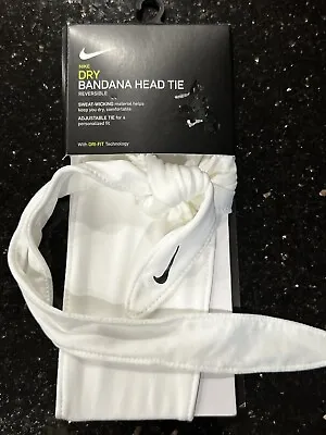 £14.42 • Buy New Nike Adult Unisex Dry Bandana Head Tie Reversible White One Size Unisex NWT
