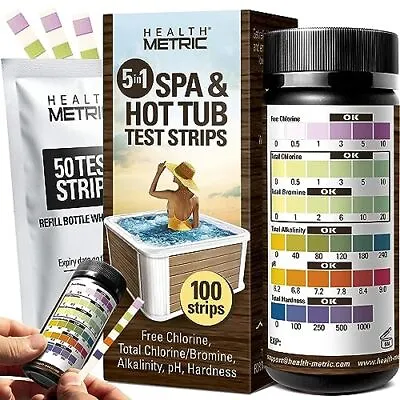 Spa And Hot Tub Test Strips - 5 Way Chemical Testing Strip Kit Tester • $20.19