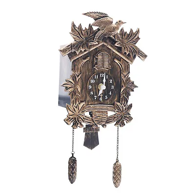 Retro Wall Cuckoo Clock Quartz Vintage Swing Bird Hanging Watch Home Living Room • $42
