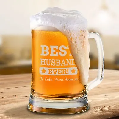 $30.99 • Buy Personalised Valentines Day Beer Mug Engraved Valentine's Day Gift For Him 
