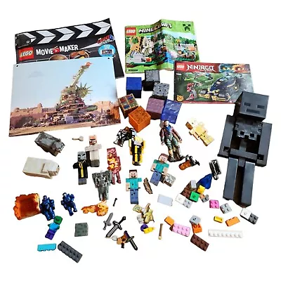 Minecraft Legos Lot Figures Blocks Enderman Steve Diamond Sword • $1