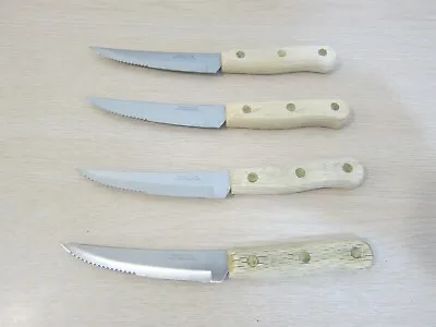 Set Of 4 Master Chef High Carbon Steel Knives 4.5  Blade/wood Handle Free S&h • $15.98