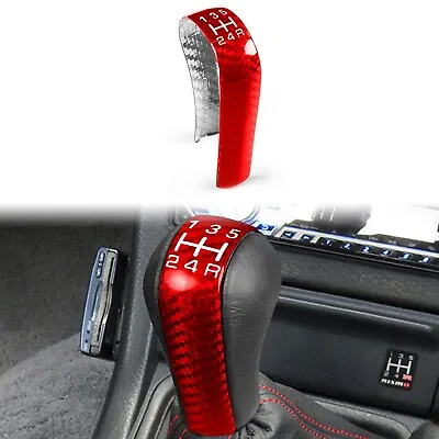 Red Carbon Fiber Console Gear Shift Knob Cover For Nissan GTR R32 R33 R34 • $29.96