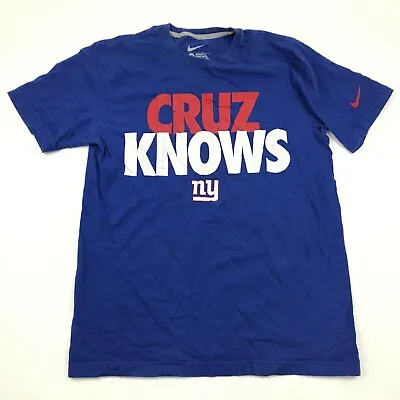 Nike Victor Cruz New York Giants Shirt Size Medium M Regular Fit Blue White Tee • $3.75