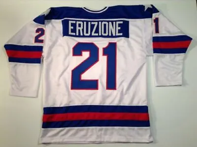 Mike Eruzione 1980 Miracle On Ice USA Hockey Sewn White CUSTOM Jersey M To 2XL • $39.99