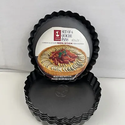 Nonstick Mini Tart Pans Set Of 6 W Removable Bottom Pies Quiche Tartlet NEW  • $20