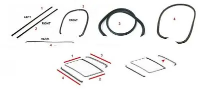 Sunroof MOONROOF Seal Gasket Set FIT FOR Mercedes Benz W123 COUPE 4 PCS SEAL SET • $56.90