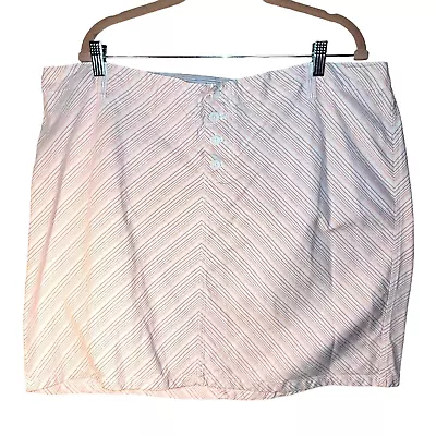 Lane Bryant Venezia Peach White Stripe Button Front Skirt Women Plus Size 22 • $12.99