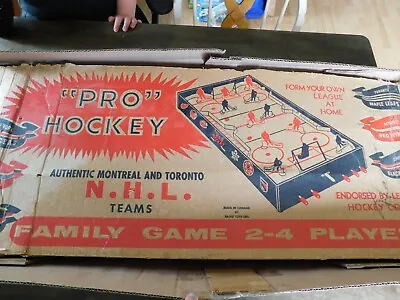 Vntg 1950's Eagle Toys NHL PRO Hockey Game Original Box PH-12 Toronto Montreal • $149.95