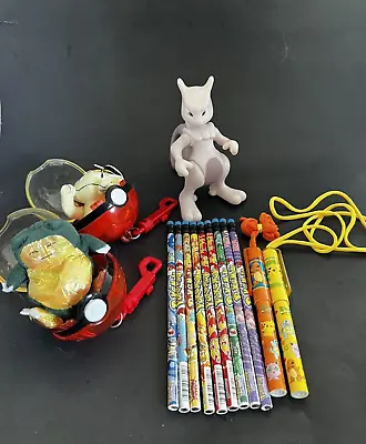 Vtg 90s/1999 Nintendo Pokemon Pencils/Pens/Applause Plush/Tomy Figureine Lot • $34.99