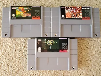 Super Nintendo SNES Video Game Lot Of 3 Games Chrono Trigger Metroid Zelda • £14.62