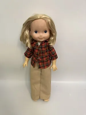 1978 FISHER-PRICE My Friend Mandy 15  Doll With Plaid Shirt Khaki Bell Bottoms • $18