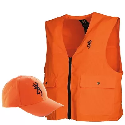 $36.99 • Buy Browning Blaze Orange Hunting Safety Vest & Cap Adult  S, M, L, XL, 2XL, 3XL