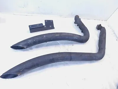 Harley Davidson Softail Vance & Hines 2 Into 2 Black Exhaust Header Pipe System • $399.99