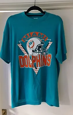 Miami Dolphins T-shirt VTG 90's Trench USA American Football Made In USA - XL • £29.59