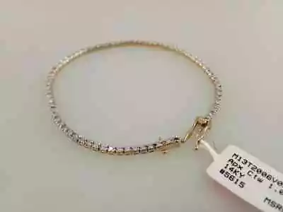 14K Yellow Gold Plated  Moissanite Tennis Bracelet 3Ct Lab-Created Round Cut • $199.99