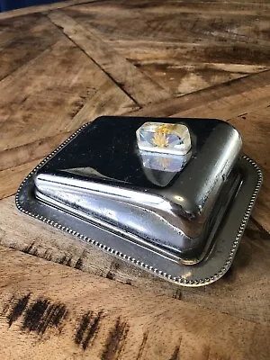 £5.99 • Buy Vintage Retro Mid Century Stainless Steel Metal Butter Cheese Dish Lid