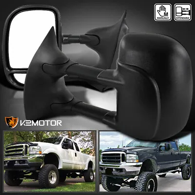 Fits 1999-2016 Ford F250 F350 F450 Super Duty Manual Towing Side Mirrors Pair • $73.32